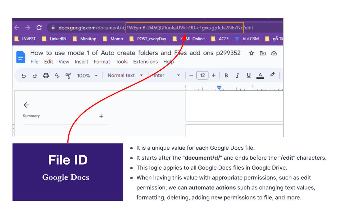 What is meaning of Google Docs file ID in Google Drive