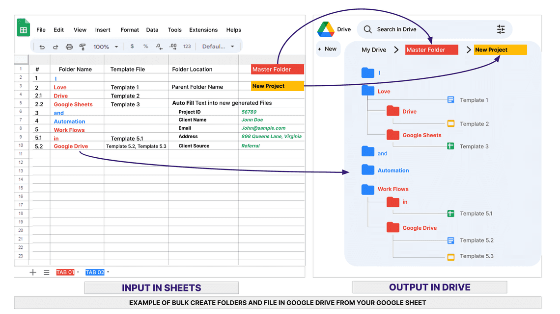 Using Auto create folder and file Add-on to bulk create folders in Google Drive