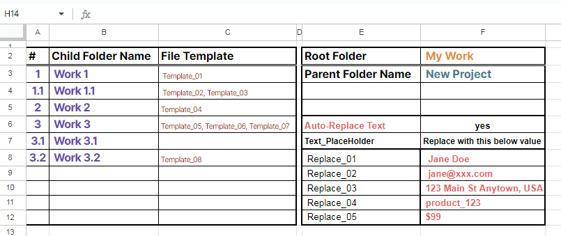 Mode 09 - Auto create folder and files add-ons - input in Google Sheets